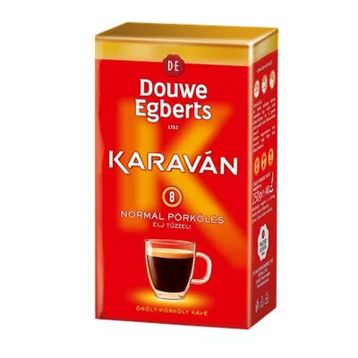 Kávé, pörkölt,őrölt, vákuumos csomagolásban, 225 g, DOUWE EGBERTS "Karaván" normál pörkölés 0,225 kg