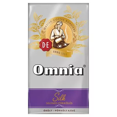 Kávé, pörkölt, őrölt, vákuumos csomagolásban, 1000 g, DOUWE EGBERTS "Omnia", silk 1 kg