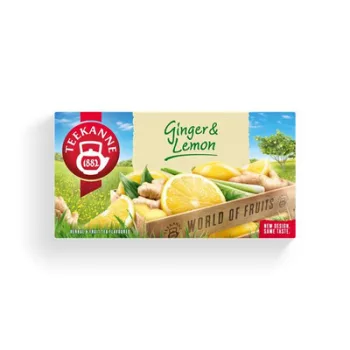   Gyümölcstea, 20x1,75 g, TEEKANNE "World of Fruits", gyömbér-citrom 0,035 kg