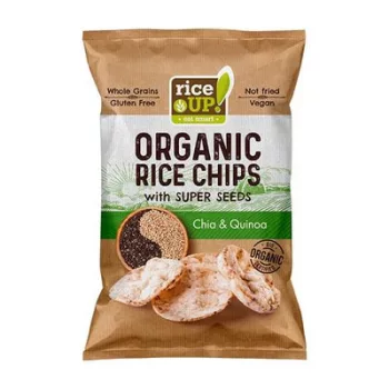   Barnarizs chips, 25 g, RICE UP "Bio", chia maggal és quinoával 0,025 kg