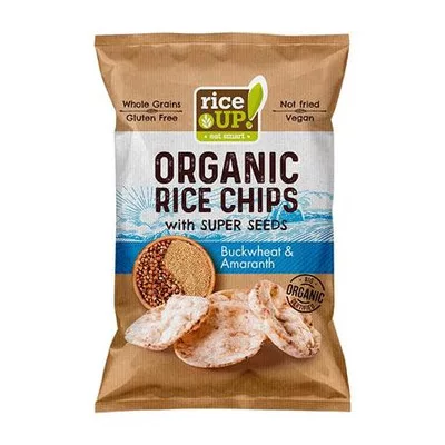 Barnarizs chips, 25 g, RICE UP "Bio", hajdinával és amaránttal 0,025 kg