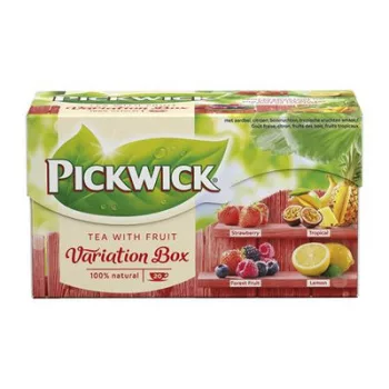   Fekete tea, 20x1,5 g, PICKWICK "Variációk Piros", eper, trópusi gyümölcs, erdei gyümölcs, citrom 0,03 kg