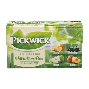   Fekete tea, 20x1,5 g, PICKWICK "Variációk Zöld", narancs, feketeribizli, alma, őszibarack 0,03 kg