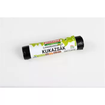   Szemeteszsák, újrahasznosított, 110 l, 5 db, 60x100 cm, 17 µ, MAZZINI, fekete