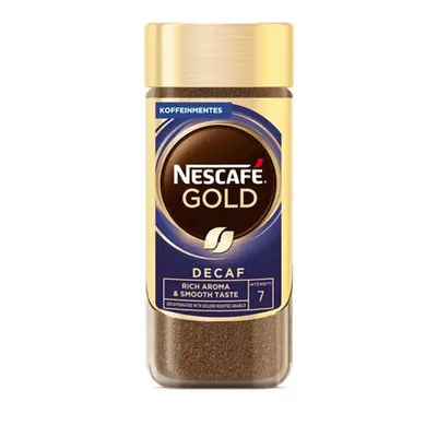 Instant kávé, koffeinmentes, 100 g, üveges, NESCAFÉ "Gold" 0,1 kg