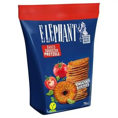 Chips-tallér, 70 g, ELEPHANT, paradicsomos-fűszeres 0,07 kg