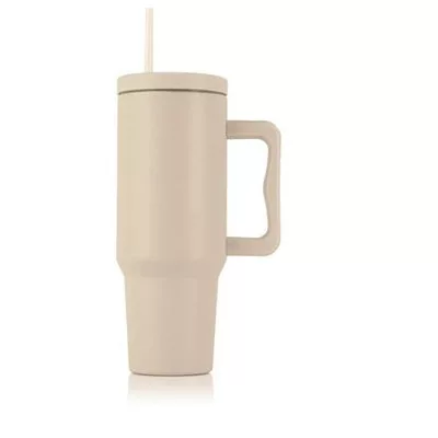 Termoszbögre, 1,2 l,  szívószállal, füllel, bézs 1 db