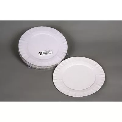 Papírtányér, kerek, desszertes, 19 cm, 50 db, fehér