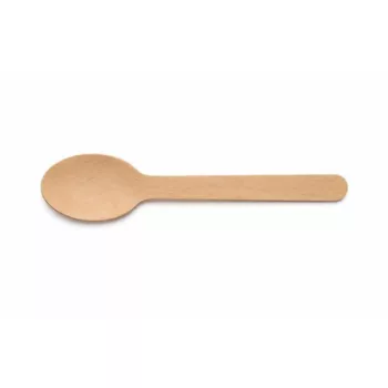 Evőkanál, fa, egyszer használatos, 16 cm, 100 db