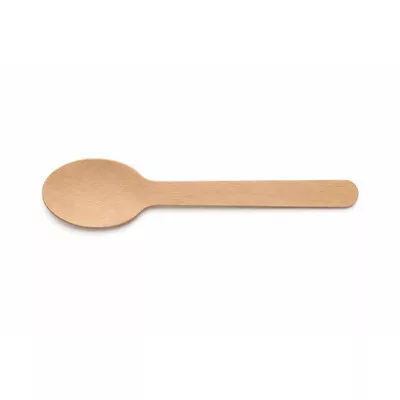 Evőkanál, fa, egyszer használatos, 16 cm, 100 db