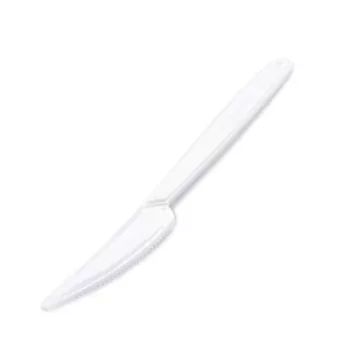   Kés, műanyag, többször használatos, 18 cm, 50 db, fehér