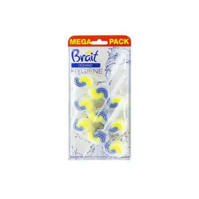 WC tisztító blokk, 2 fázisú, 3x45 g, "Brait Hygiene and fresh", óceán
