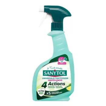   Általános tisztító- és fertőtlenítő spray, 500 ml, SANYTOL "4 Actions", lime 0,5 liter
