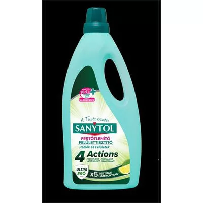 Felület tisztító-és fertőtlenítőszer, 1 l, SANYTOL "4 Actions", lime 1 liter