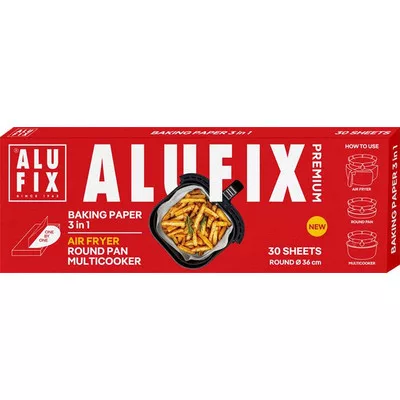 Sütőpapír lapok, kerek, 3 az 1-ben, 30 db, 36 cm, ALUFIX "Premium"