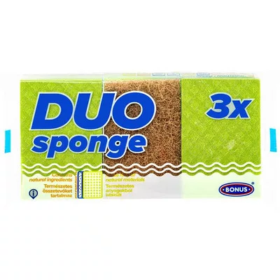 Mosogatószivacs, karcmentes, 3 db, BONUS "Duo"