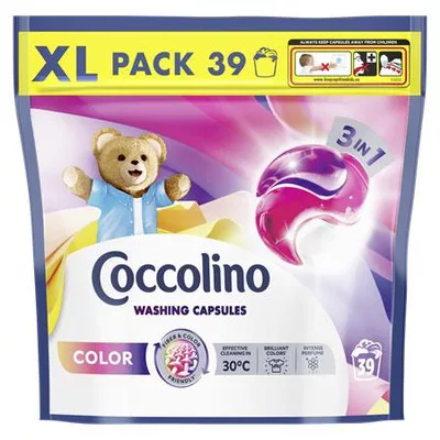 Mosókapszula, 39 db, COCCOLINO "3in1 Color"