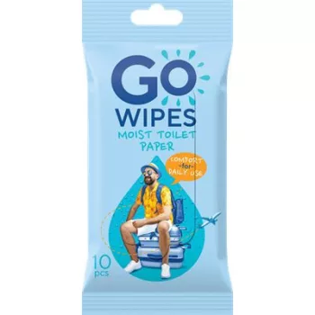 Toalettpapír, nedves, 10 db, GO WIPES "Comfort"