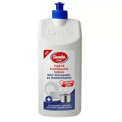 Fertőtlenítő mosogató- és felülettisztítószer, kézi, 1 l, BRADOCLUB "Forte" 1 liter