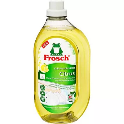 Mosógél, fehér ruhákhoz, 1,5 l, FROSCH, citrom