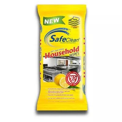 Univerzális konyhai törlőkendő, 50 db, antibakteriális, "SafeClean"