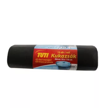 Szemeteszsák, 135 l, 10 db, 70x110 cm, 17 µ, TUTI, fekete