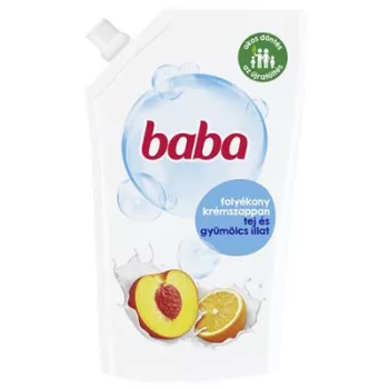   Folyékony szappan utántöltő, 0,5 l, BABA, tej és gyümölcs 0,5 liter