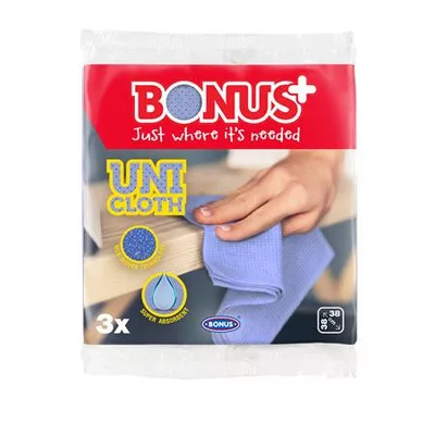 Törlőkendő, univerzális, perforált, 3 db BONUS "UNI"