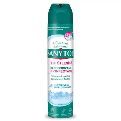 Légfrissítő, fertőtlenítő, 300 ml, SANYTOL, hegyi levegő