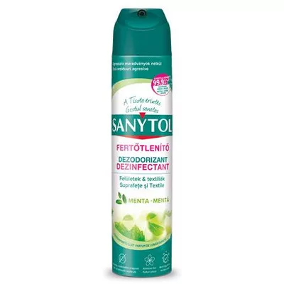 Légfrissítő, fertőtlenítő, 300 ml, SANYTOL, menta 0,3 liter