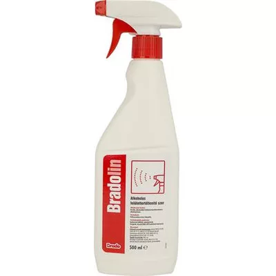 Felület fertőtlenítőszer, szórófejes, alkoholos, 0,5 l, BRADOLIN 0,5 liter