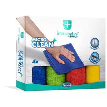   Törlőkendő, mikroszálas, 4 db, BONUS "MicroCLEAN Plus Immunetec"
