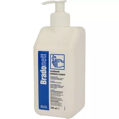 Folyékony szappan, fertőtlenítő, pumpás, 500 ml, BRADONETT 0,5 liter