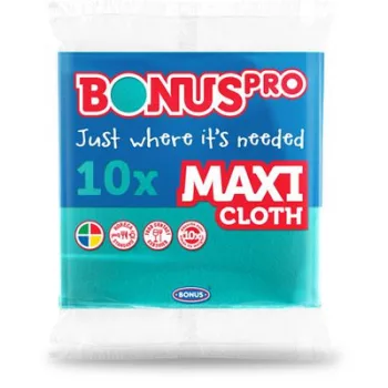   Törlőkendő, univerzális, 10 db, BONUS "MAXI", zöld