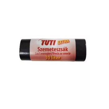   Szemeteszsák, extra erős, 30 l, 20 db, 50x60 cm, 15 µ, TUTI "Extra", fekete