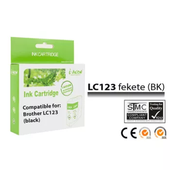   Brother -höz, LC123 Bk (fekete) utángyártott TINTAPATRON / INK CARTRIDGE (~600 oldalas)