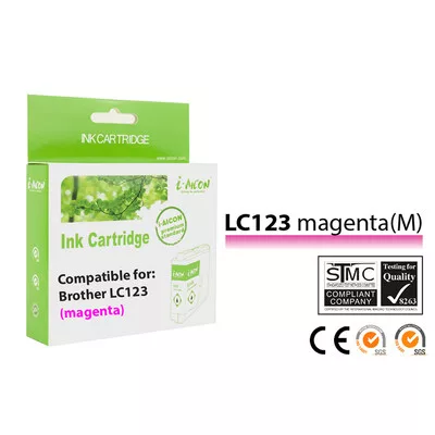 Brother -höz, LC123 M (magenta) utángyártott TINTAPATRON / INK CARTRIDGE (~600 oldalas)