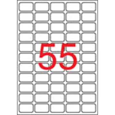 Etikett, univerzális, 36,8x23,8 mm, eltávolítható, kerekített sarkú, APLI, 5500 etikett/csomag 100 lap
