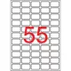 Etikett, univerzális, 36,8x23,8 mm, eltávolítható, kerekített sarkú, APLI, 5500 etikett/csomag 100 lap