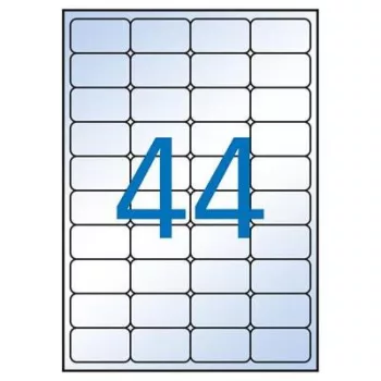   Etikett, 48,5x25,4 mm, poliészter, kerekített sarkú, APLI, átlátszó, 440 etikett/csomag 10 lap