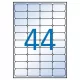 Etikett, 48,5x25,4 mm, poliészter, kerekített sarkú, APLI, átlátszó, 440 etikett/csomag 10 lap