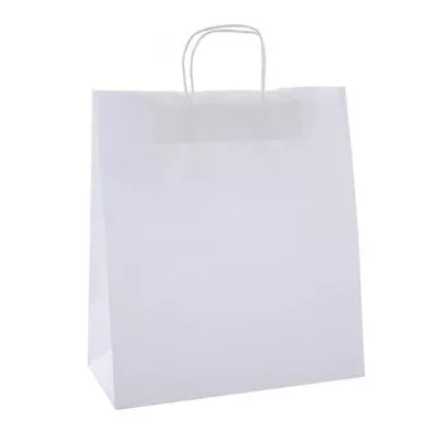 Ajándéktasak, 25 cm x 11 cm x 31 cm, APLI, fehér (50 db/csomag)