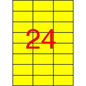   Etikett, 70x37 mm, színes, APLI, sárga, 2400 etikett/csomag 100 lap