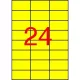 Etikett, 70x37 mm, színes, APLI, sárga, 2400 etikett/csomag 100 lap