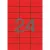 Etikett, 70x37 mm, színes, APLI, piros, 2400 etikett/csomag 100 lap