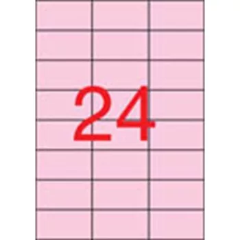   Etikett, 70x37 mm, színes, APLI, pasztell rózsaszín, 480 etikett/csomag 20 lap