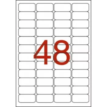   Etikett, 45,7x21,2 mm, poliészter, időjárásálló, kerekített sarkú, fehér, APLI, 960 etikett/csomag 20 lap