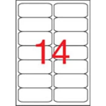   Etikett, 99,1x38,1 mm, poliészter, időjárásálló, kerekített sarkú, fehér, APLI, 280 etikett/csomag 20 lap