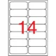 Etikett, 99,1x38,1 mm, poliészter, időjárásálló, kerekített sarkú, fehér, APLI, 280 etikett/csomag 20 lap
