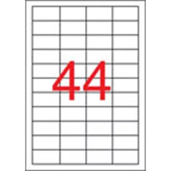   Etikett, 48,5x25,4 mm, poliészter, időjárásálló, matt, APLI, áttetsző, 880 etikett/csomag 20 lap